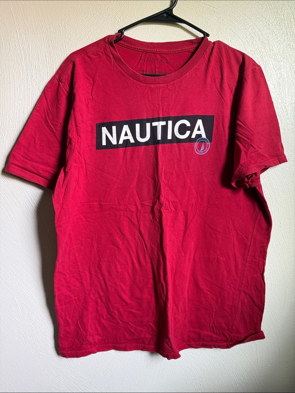 Nautica Red Short-Sleeve Logo Crew Tee